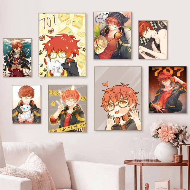 Anime M-Mystic M-Messenger Game 707 Poster, selbstklebend und wasserfest, mehrfarbig, B: 15,0 cm, H: 15,0 cm - Bild 1
