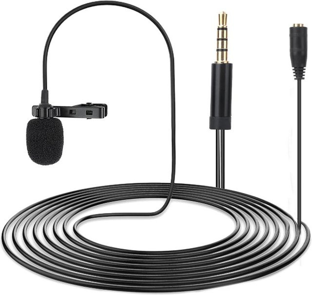 Andoer Doppel-Lavalier-Clip-Mikrofon mit 3,5-mm-Klinkenstecker, 1,5 m Kabel, Schwarz - Bild 1