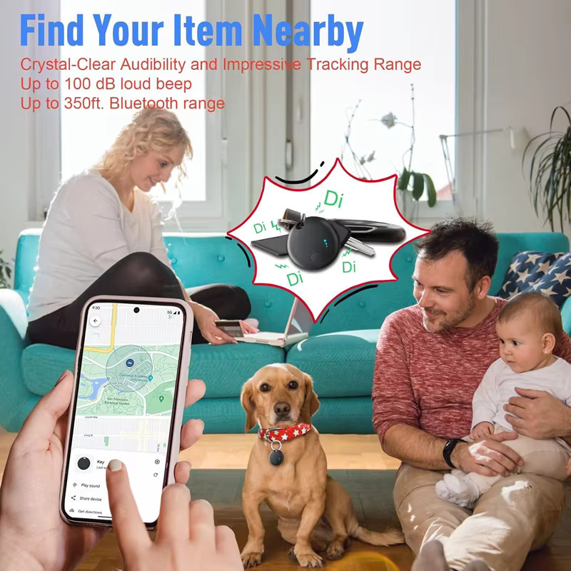 Wesolvet Android Air Tracker Tag Bluetooth Smart Tag in Rot für Google Find My Device App zur Ortung von Schlüsseln, Gepäck und Rucksäcken - Bild 3