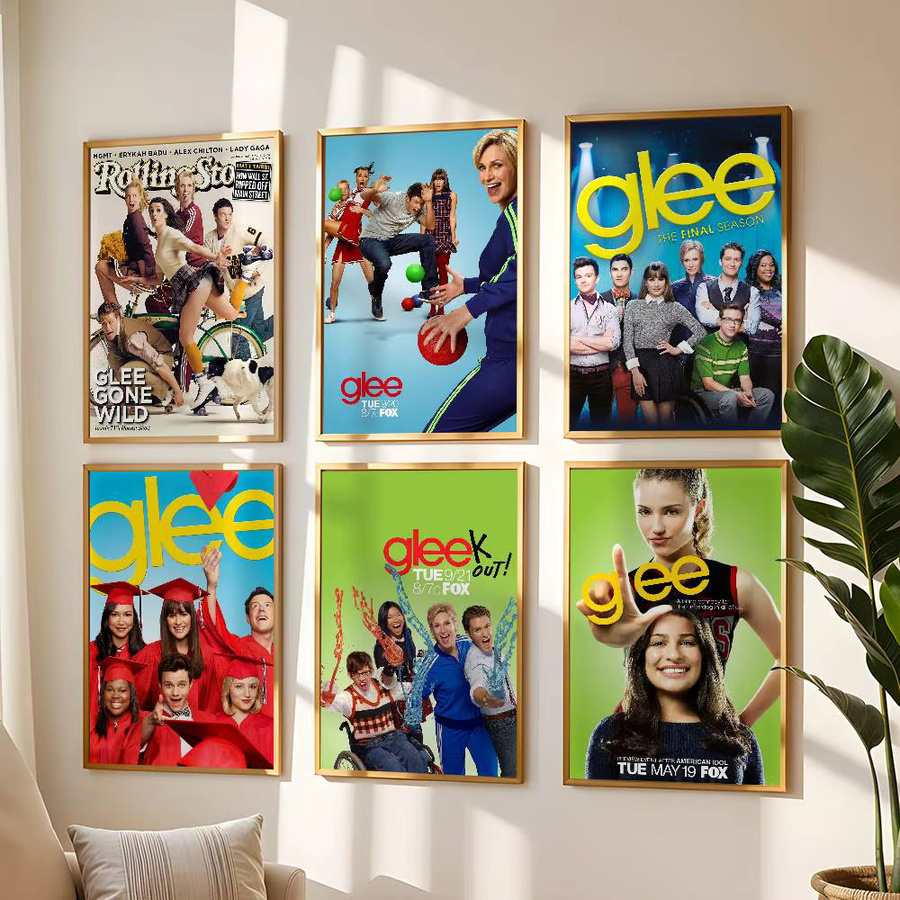 Glee Poster Bilibili Wandkunst-Aufkleber im Retro-Design, Mehrfarbig, Rechteckig - Bild 2