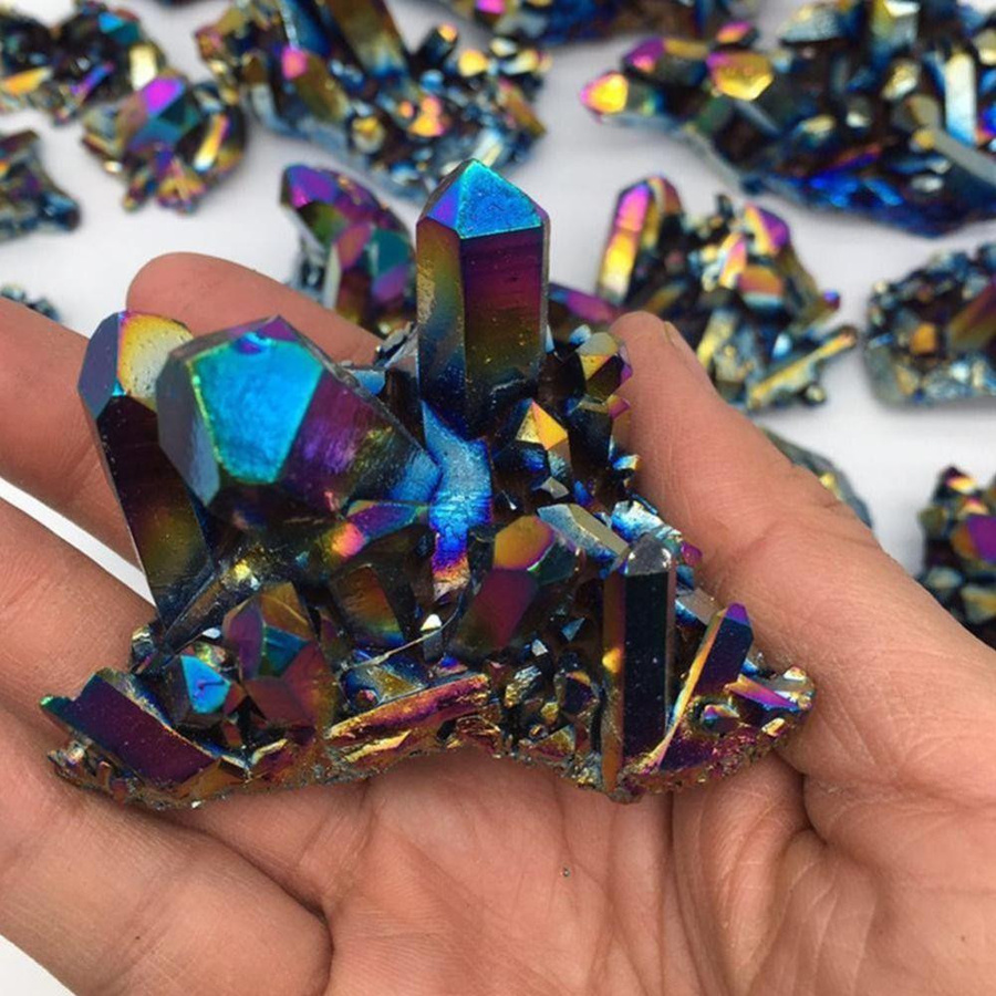 Regenbogen Titan Kristall Cluster von changxingqiao als Heilkristall und Reiki Stein in Multicolor - Bild 4