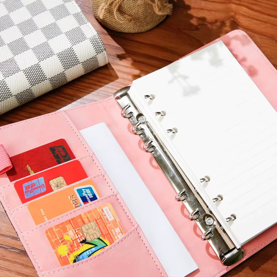 KUNLUO A6 Macaron Notizblock aus Leder mit kariertem Design in Braun - Bild 3