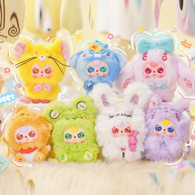 Baby Three Mini-Plüsch-Blindbox, Cartoon-Schlüsselanhänger, Plüsch / Textil - Bild 1