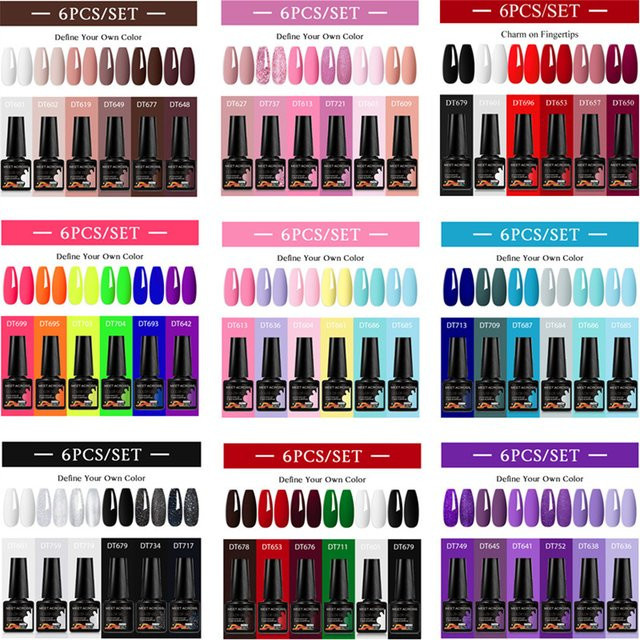 Meet Across Gel-Nagellack-Set, 6-teilig, HEMA-frei, glänzend, 7,3 ml - Bild 1