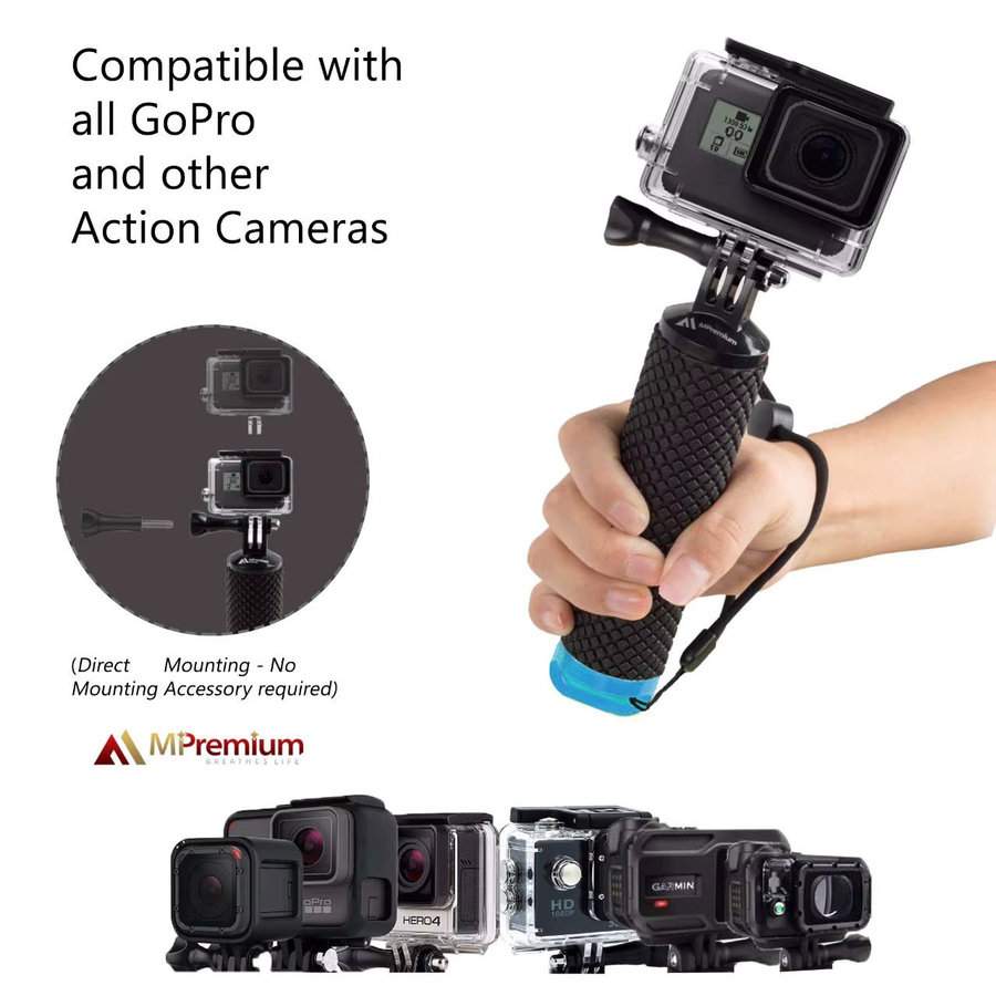 Wasserdichter schwimmender Handgriff in Schwarz für GoPro Hero 7, 6, 5, 4, 3+ und Sjcam Yi Lite, rutschfestes Floaty Bobber Set für Action-Kameras - Bild 3