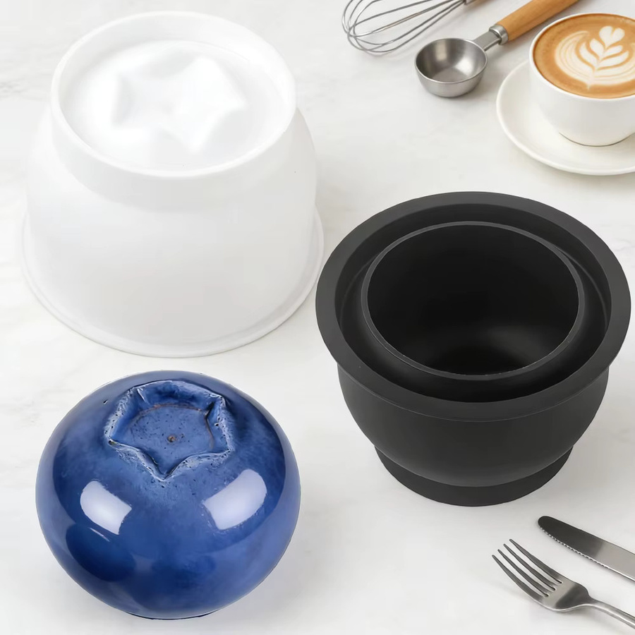Meibum Backform aus Gummisilikon in Blaubeer-Optik für Mousse, Schokolade und Pudding - Bild 3