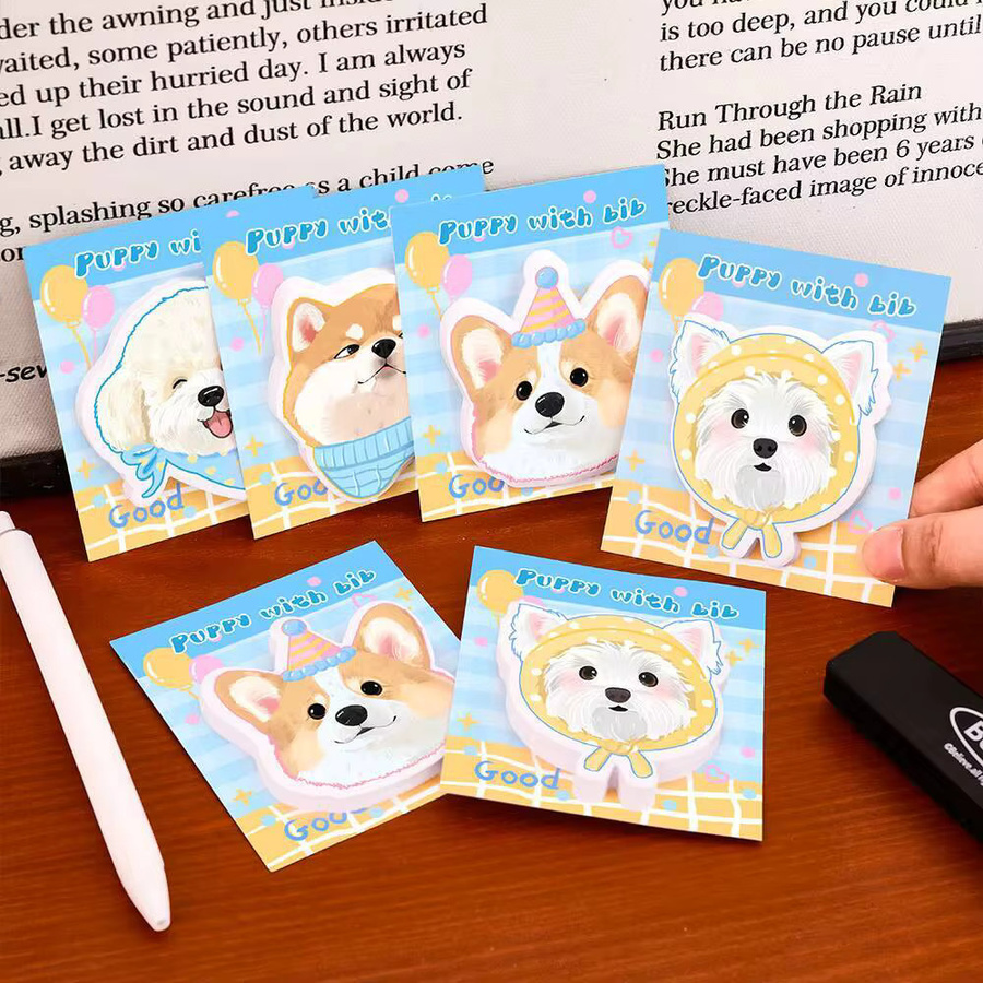 Niedliche Kawaii Hunde Klebeetiketten und Memo-Pads für Büro und Schule, Mehrfarbig - Bild 2