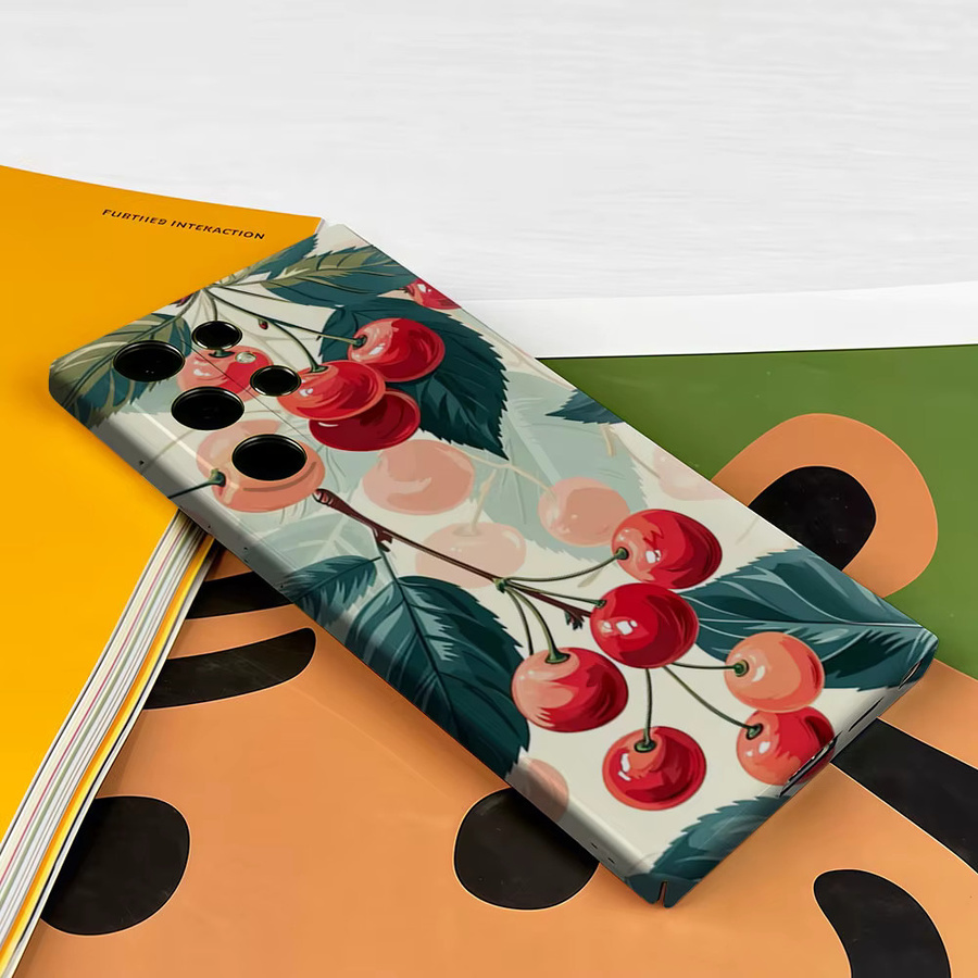 Aurbe Handyhülle für Samsung Galaxy S26 S25 S24 S23 Ultra Plus HD Hard Cherry Delight Doppelschicht-Filmhülle in Multicolour - Bild 3