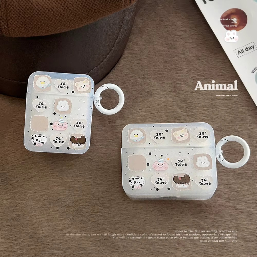 Schutzhülle mit Cartoon-Tier-Graffiti für Apple AirPods Pro 2, 3 und AirPods 4 inklusive Haken - Bild 2