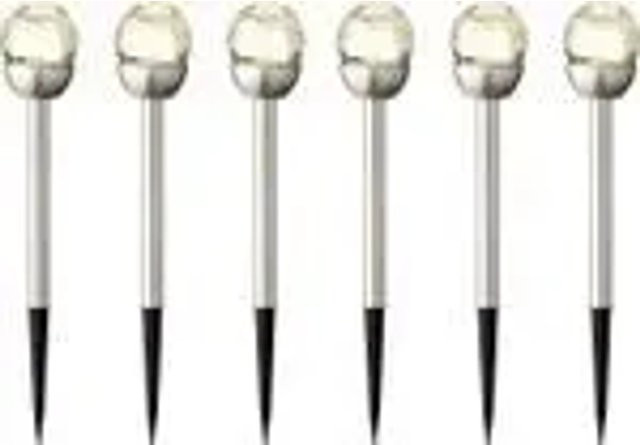 Kaemingk Lumineo Solar Stabbeleuchtung Glas Crackle Warm Weiss, 6er Set, Durchmesser: 6 cm, Höhe: 24,5 cm - Bild 1
