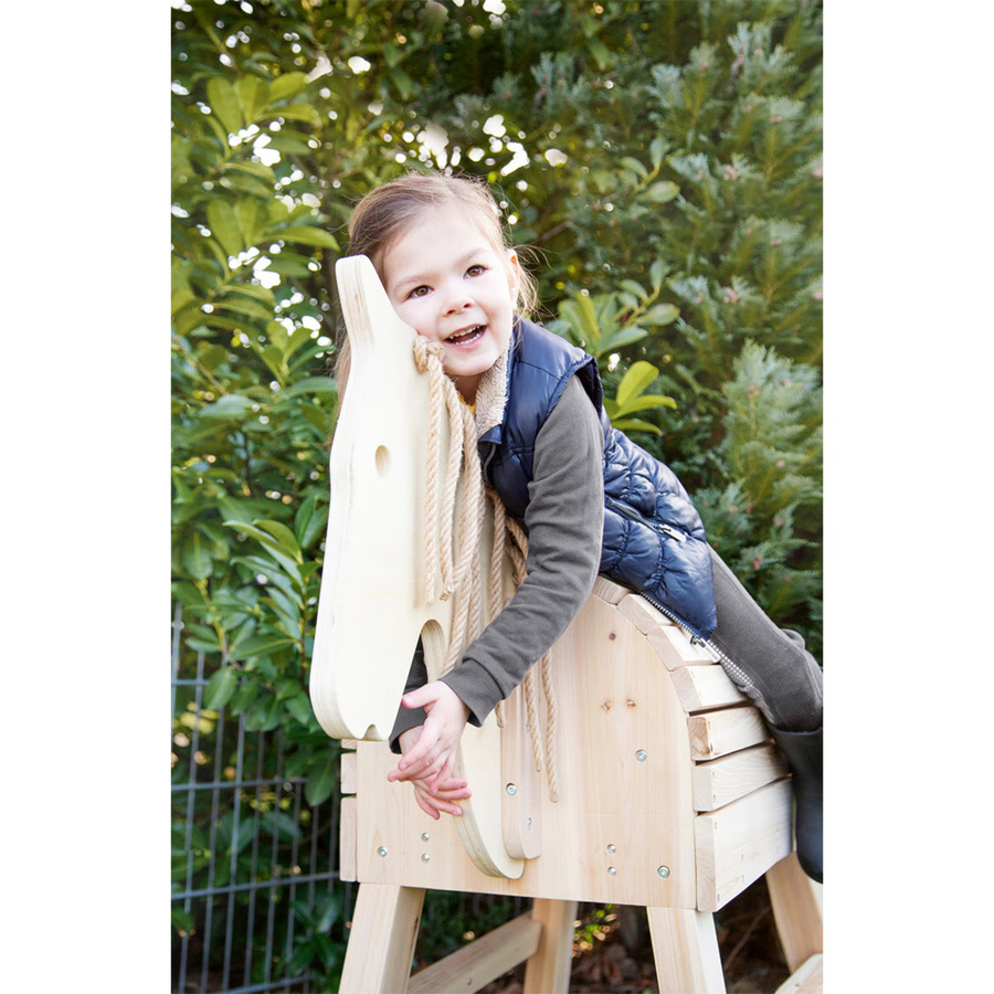 Small Foot Holzpferd mit Aufstiegshilfe & Halfter, Beige - Bild 5