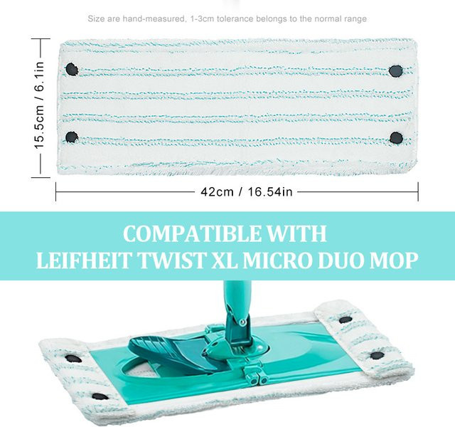 Leifheit Mopp-Ersatzkopf für Nass- und Trockengebrauch, blau, Breite: 42 cm, Tiefe: 15,5 cm - Bild 1