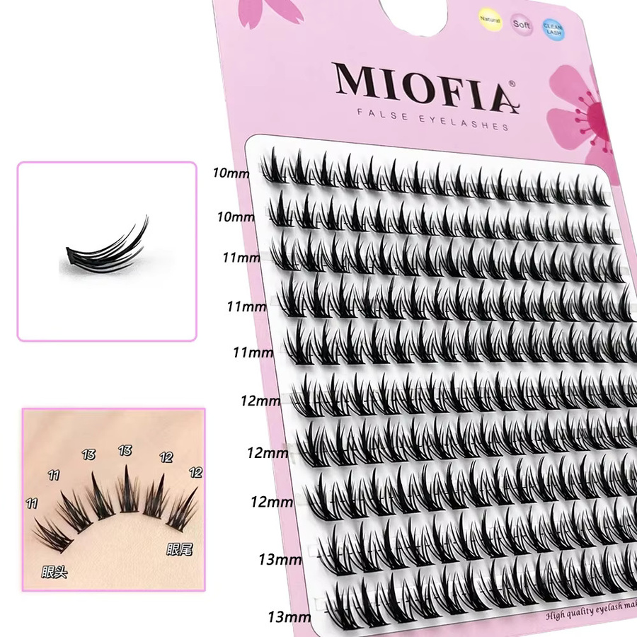 MIOFIA Wimpernbüschel, 3D Manga Wispy Wimpern, Black, Unisex - Bild 2