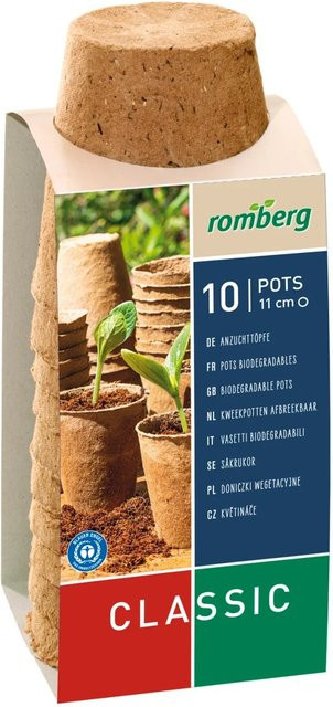 Romberg Anzuchttöpfe aus Zellulose für die Anzucht von Stecklingen und Samen, 10 Stück, Durchmesser: 11 cm - Bild 1