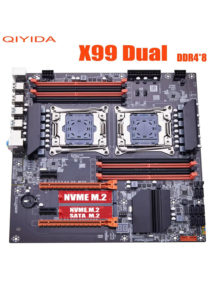 QIYIDA X99 C612 Mainboard in Schwarz mit Dual-Chip, LGA 2011-3 CPU-Unterstützung, DDR4 RAM und NVMe M.2 Anschluss - Bild 5