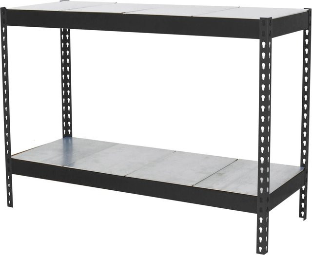 PROREGAL Schwerlastregal Metal Beast Two in Anthrazit mit 2 Ebenen und verstellbaren Fachböden, H x B x T: 90 x 120 x 45 cm - Bild 1