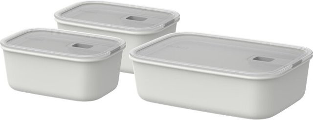 Mepal EasyClip Frischhaltedosen Set 3-teilig Nordic White, 2x 700 ml und 1x 1500 ml, transparent - Bild 1