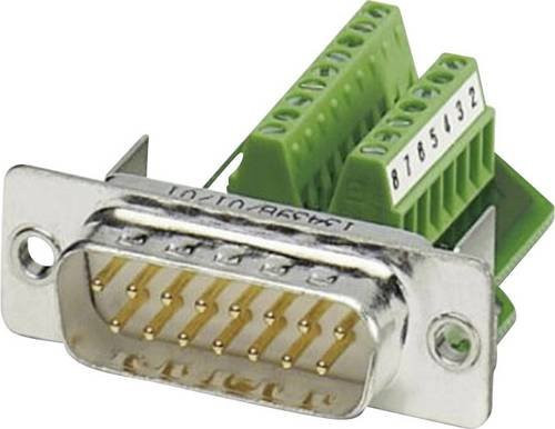 Phoenix Contact VS-15-ST-DSUB/16-MPT-0,5 1688078 D-SUB Stecker 180 Grad mit 15 Polen und Schraubanschluss in Grün - Bild 1