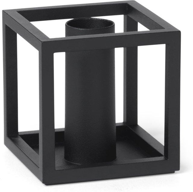 Audo Copenhagen Kubus 1 Kerzenhalter aus Metall in Schwarz - Bild 1