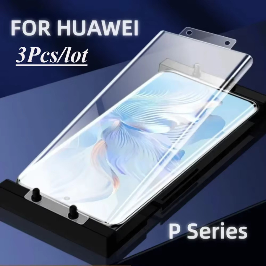 3 Stück Huawei Pura 70 Ultra P30 P40 Pro P50 P60 P70 Pro Displayschutz Glas transparent mit Installationssatz - Bild 2
