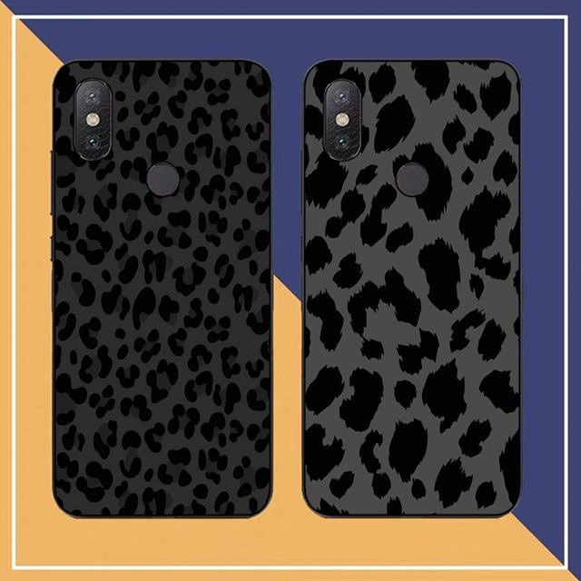Schwarze Handyhülle mit Leopardenmuster für Redmi Note 4x bis 11s und Poco M3 Pro - Bild 1