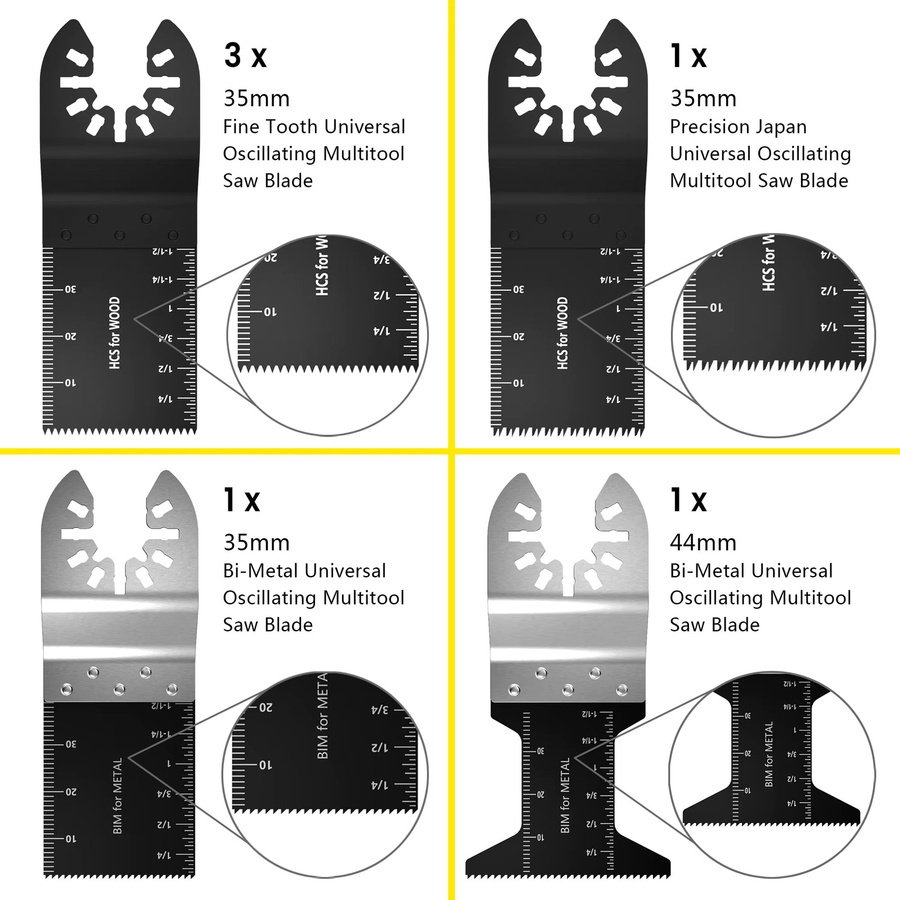 Toorise 56-teiliges Multi-Tool-Sägeblatt-Set aus High Carbon Stahl mit Schnellverschluss für Holz, Kunststoff und Metall in Multicolor - Bild 2