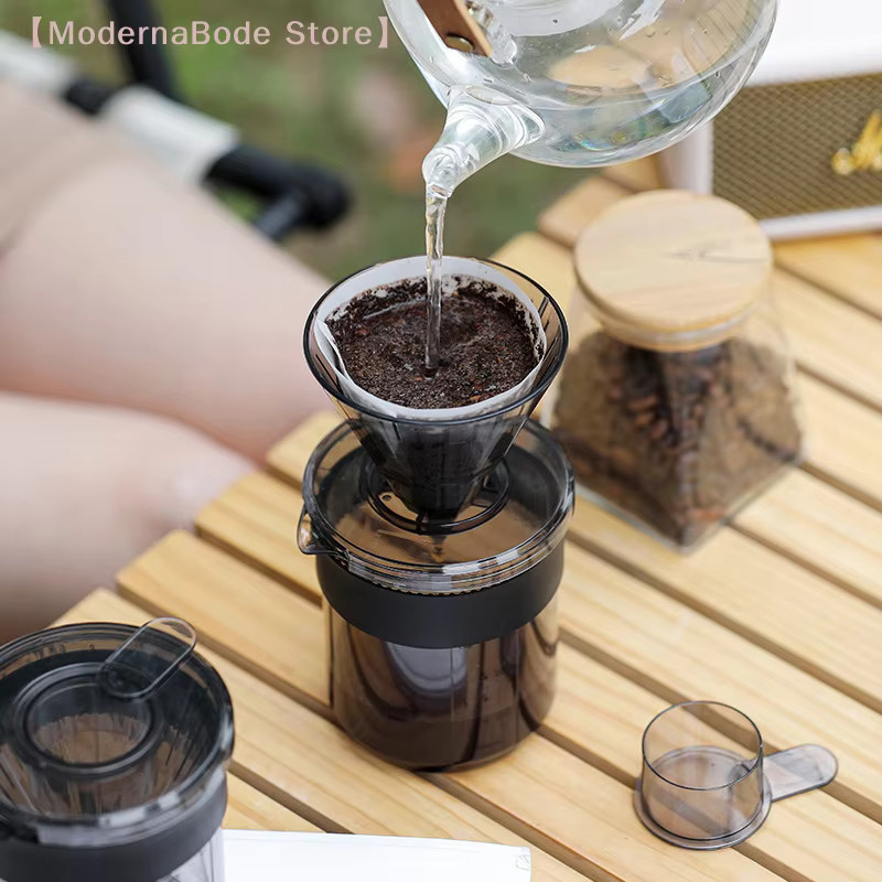 Hoeaden Drei-in-Eins Kaffeekanne mit Skala und Infuser, transparent, ideal für Reisen und Camping - Bild 3
