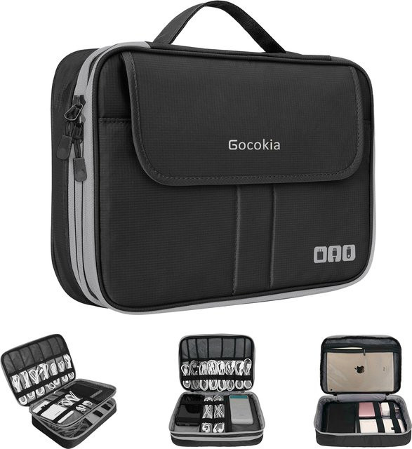 Acoki Reise-Organizer-Tasche für elektronisches Zubehör in Grau mit großer Kapazität für iPad, iPhone und Kabel - Bild 1