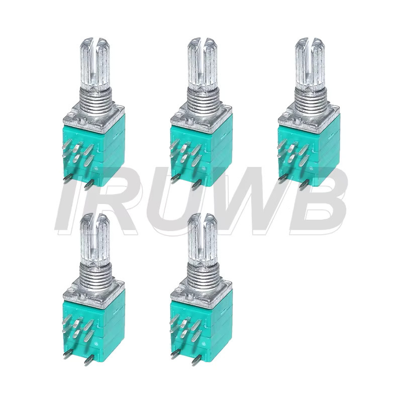 5 Stück Lineare Potentiometer RK097 RV097NS für Audio-Verstärker, Versiegelt, 15 mm Welle, Multicolor - Bild 1
