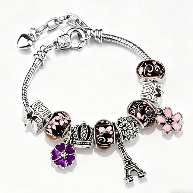 LEABYL Charm-Armband, Silber, Kristall, Perle, Damen - Bild 1