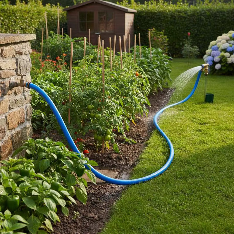 Gartenwasserschlauch als Flachschlauch aus PVC für Feuerwehr und Pumpen, 1 Zoll, 25 m, Grün/Blau - Bild 3