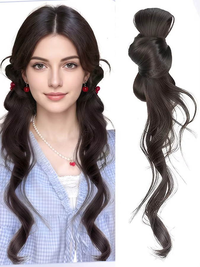 Synthetische Haarspange mit Schleife, Haarverlängerung für Damen und Mädchen - Bild 6