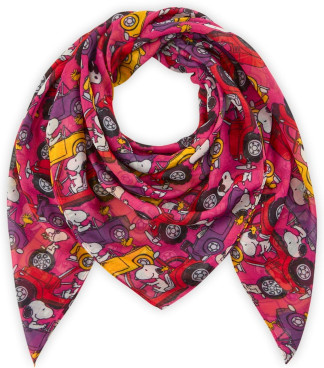 Codello Schal Polyester, Snoopy & Cars, 120x120 cm, Unisex - Bild 1