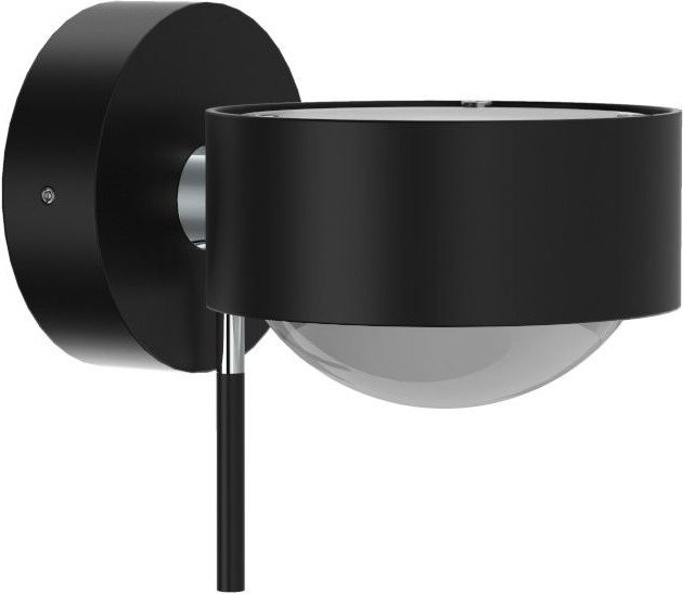 Top Light Puk Mini Wall Wandleuchte in Schwarz Matt und Chrom mit mattem Glas - Bild 1