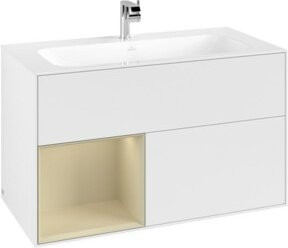 V&B Waschtischunterschrank Finion rechts, Weiß matt lackiert, B/T/H: 59,1 x 49,8 x 59,1 cm - Bild 1