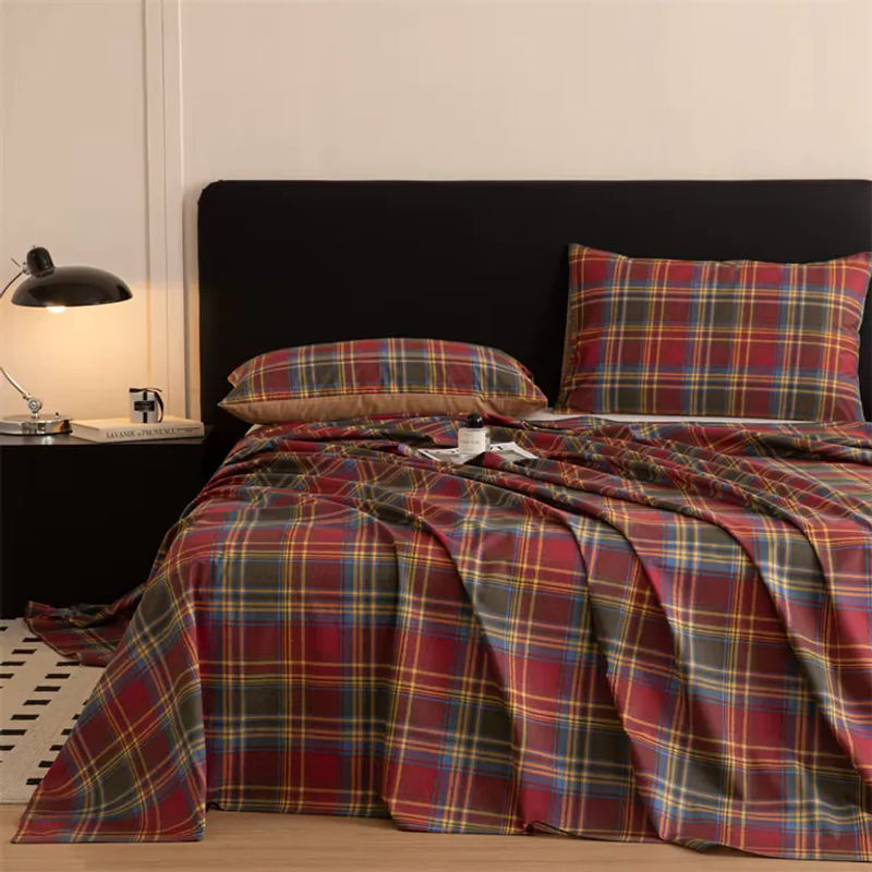 Bonenjoy Bettlaken aus 100% Baumwolle im britischen Landhausstil, kariertes Flachbettlaken, Mehrfarbig, Breite: 230 cm, Tiefe: 120 cm - Bild 4
