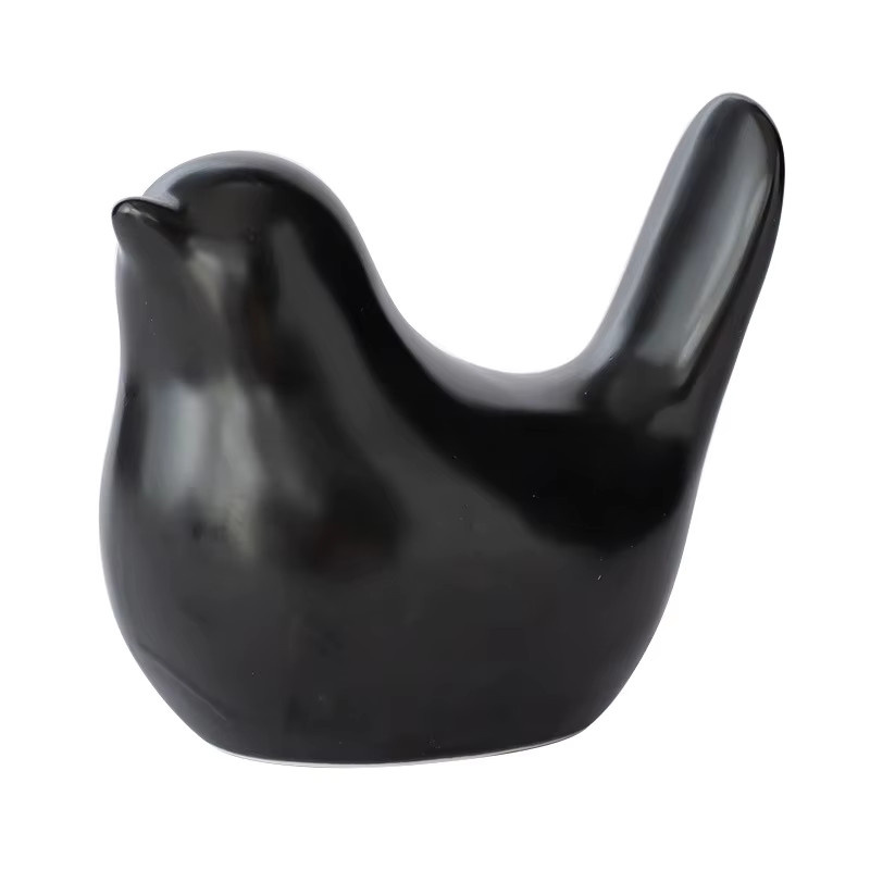 Moderne Keramik Vogel Figuren in Schwarz als dekorative Ornamente für deine Tischdekoration oder Hochzeit - Bild 2