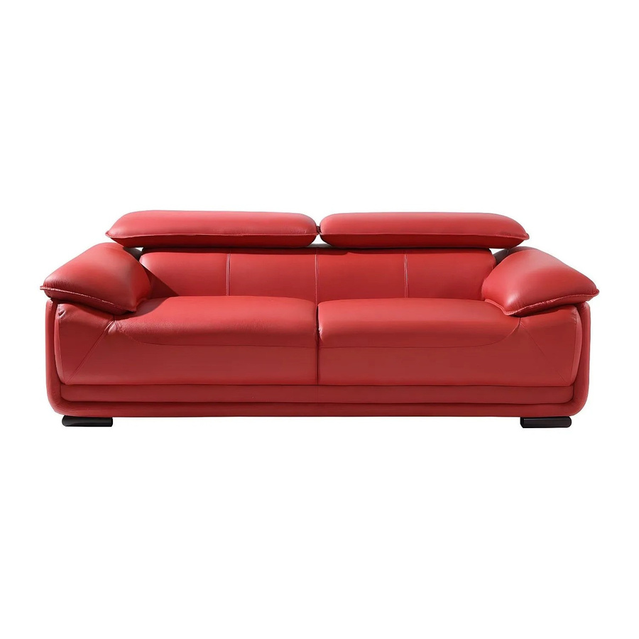 Vente-unique Ledersofa Macelo Rot mit 204 cm Breite - Bild 2