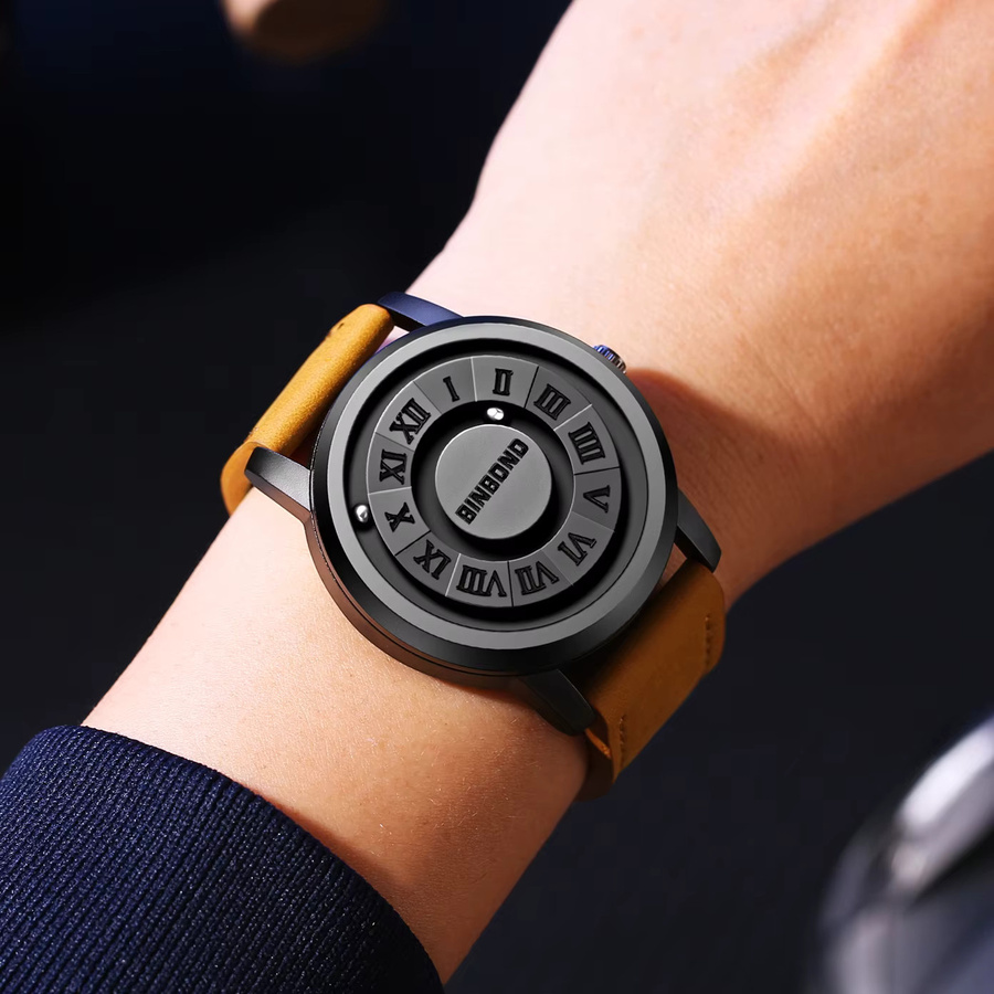 BINBOND Armbanduhr Quarz, Leder, Schwarz, Herren - Bild 3