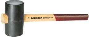 Gedore 227 E-2 Gummihammer mit Eschenstiel in Schwarz, Durchmesser: 65 mm - Bild 1
