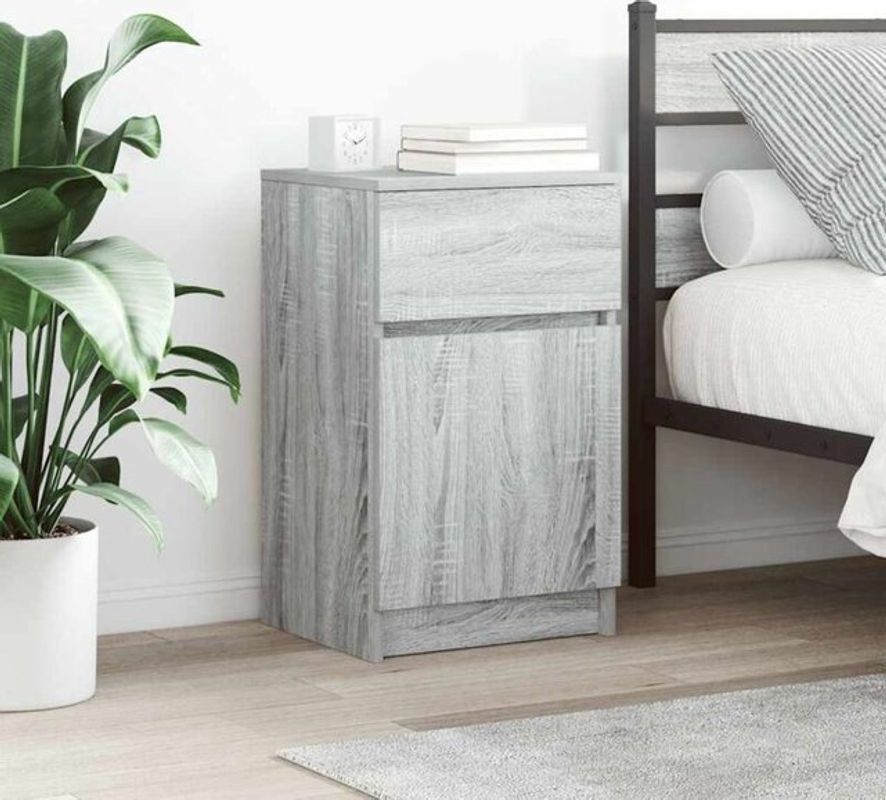 Moderner Nachttisch Vidaxl in Grau aus Holzwerkstoff, B/T/H: 39 x 35 x 65 cm - Bild 1