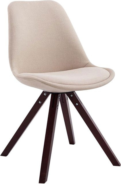 TPFLiving Besucherstuhl Toulon Cappuccino Square mit Buchenholzgestell in Creme und Beige - Bild 1
