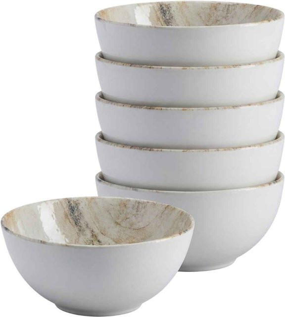 Ritzenhoff & Breker Müslischalen Arezzo aus Keramik, Weiß, 6er Set, Durchmesser: 16,5 cm - Bild 1