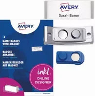 Avery Zweckform Namensschild polar classic in Weiß, B: 80 mm, H: 34 mm, 5er Pack - Bild 1