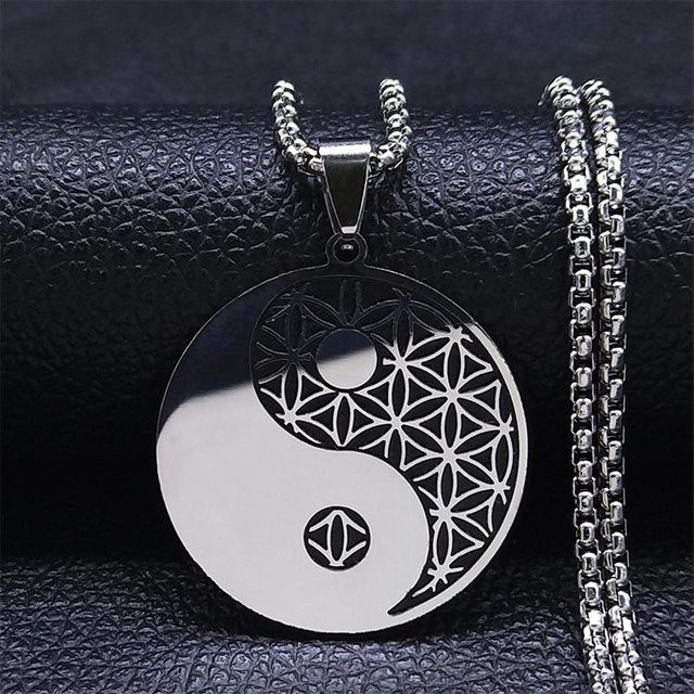 KAYOU Halskette mit Anhänger, Edelstahl, Silber, Unisex - Bild 1
