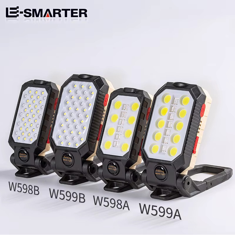 ESMARTER USB wiederaufladbare COB LED Arbeitsleuchte und Notfall-Taschenlampe in Schwarz - Bild 5