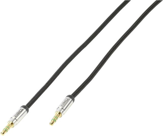 Vivanco 3,5 mm Audio-Verbindung mit Nylongeflecht in Schwarz, Länge: 0,5 m - Bild 1