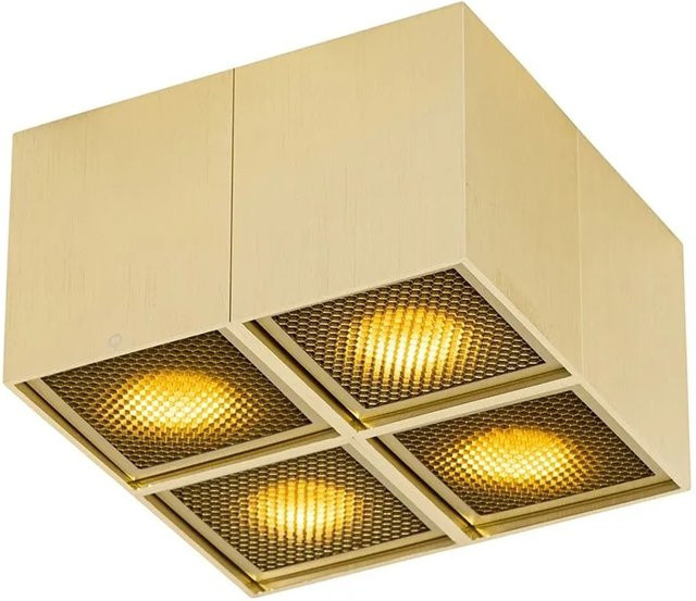 QAZQA Qubo Honey Deckenstrahler Gold, 4-flammig, dimmbar, GU10 - Bild 1