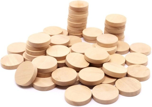 Runde Holzkreise aus Holz in Beige, unlackierte Holzscheiben Durchmesser: 3,5 cm für Bastelarbeiten und Dekoration - Bild 1