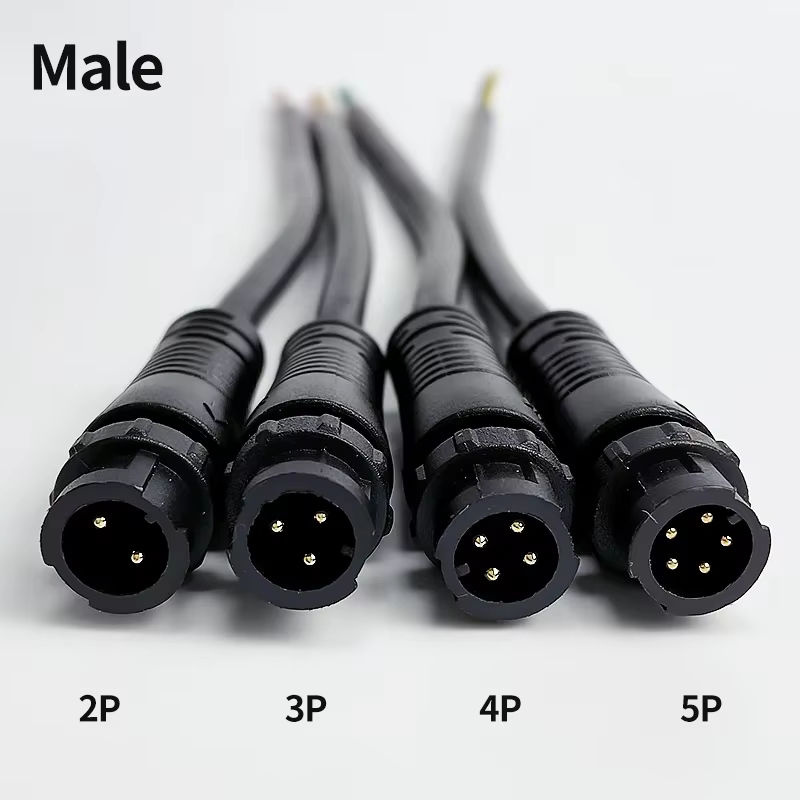 Wasserdichter M12 IP67 Kabelstecker mit Schnellverschluss für LED-Streifen, schwarz, Länge: 20 cm - Bild 4